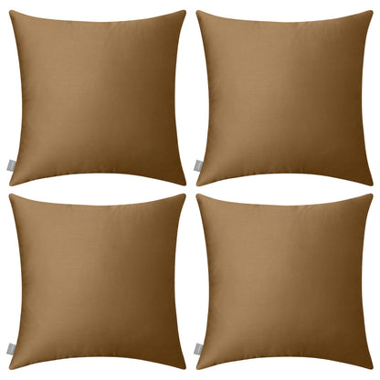 Thmyo 4-Pack 100% Cotton Solid Decorative Throw Pillow Case 18x18 Orange