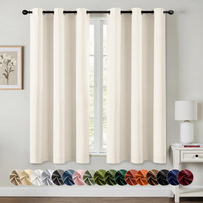 MIULEE Blackout Curtains for Bedroom 2 Panels 40 x 63 Inch Long Dark Grey