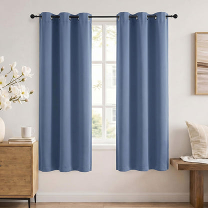 Simplebrand Sage Green Blackout Curtains 84 Inch Length 2 Panels Set for Bedroom/Living Room, Solid Room Darkening Thermal Insulated Grommet Energy Saving Window Treatment Drapes, Each 52" Wide