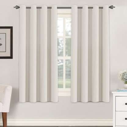 H.VERSAILTEX Blackout Curtains for Bedroom Thermal Insulated Room Darkening Living Room Curtains 63 Inch Long Grommet Privacy Protection Window Curtain Panels/Drapes for Nursery,2 Panels,Ivory/Cream