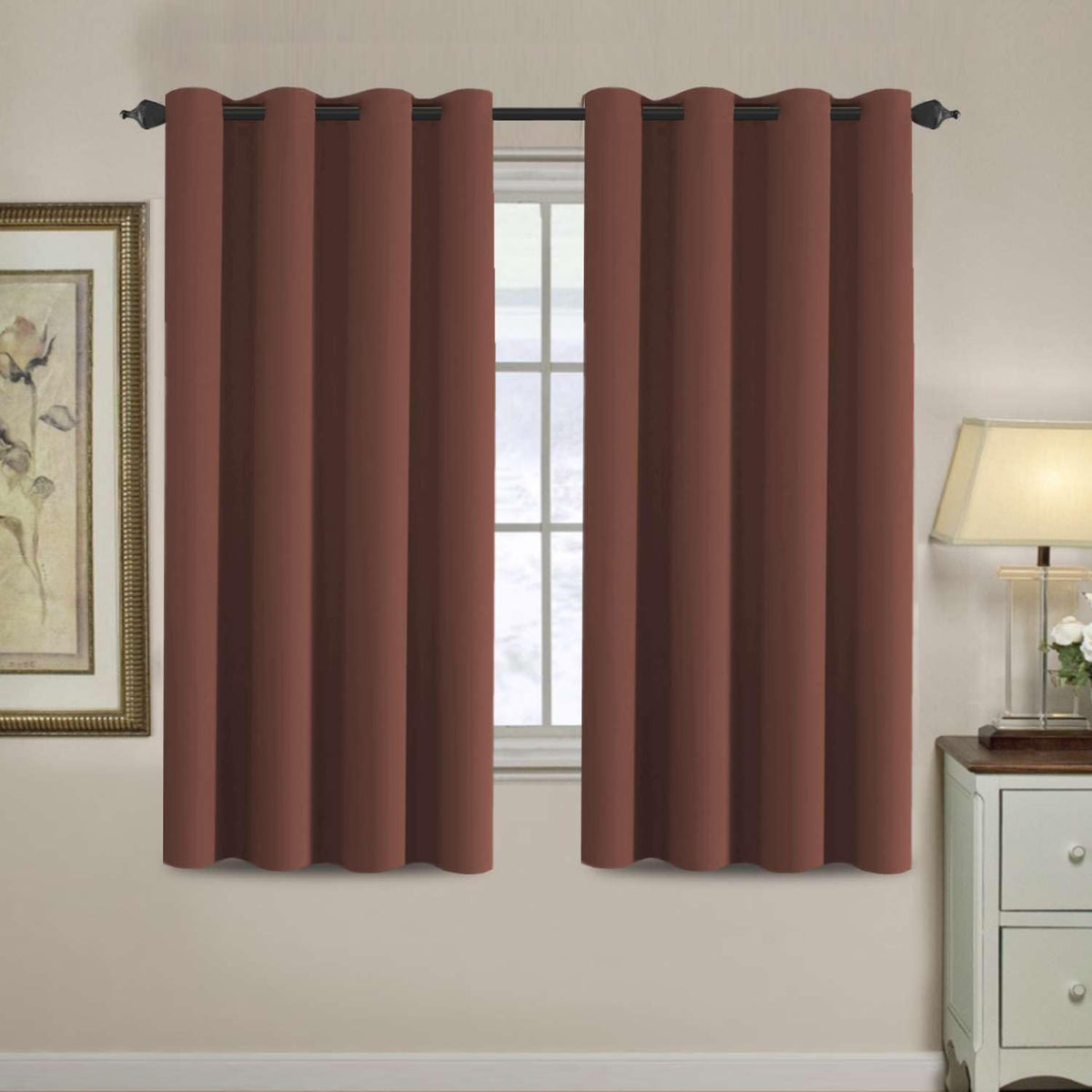 H.VERSAILTEX 100% Blackout Curtains for Bedroom Black Out Curtains 96 inch Thermal Insulated Long Blackout Curtains for Living Room, Energy Saving Curtains for Patio Door Grommet (1 Panel, Jet Black)