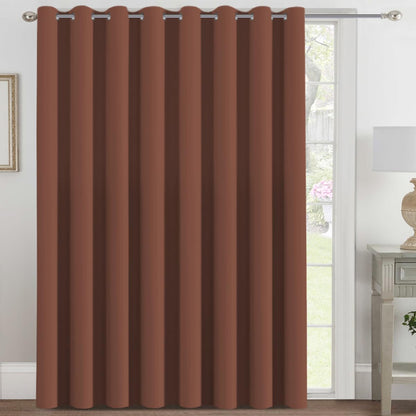 H.VERSAILTEX 100% Blackout Curtains for Bedroom Black Out Curtains 96 inch Thermal Insulated Long Blackout Curtains for Living Room, Energy Saving Curtains for Patio Door Grommet (1 Panel, Jet Black)