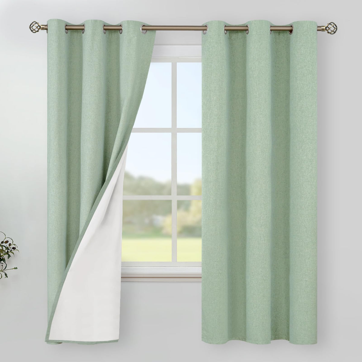 YoungsTex Black Blackout Curtains for Bedroom, Thermal Drapes Heat Blocking