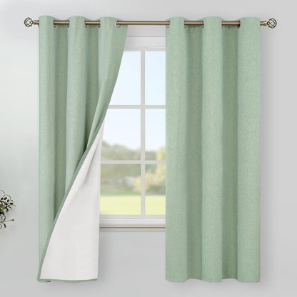YoungsTex Black Blackout Curtains for Bedroom, Thermal Drapes Heat Blocking