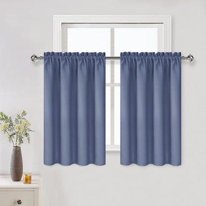 DWCN Blackout Curtains for Bedroom Living Room 42 x 63 Inch Long Black