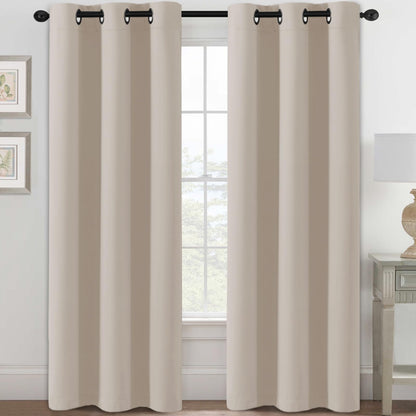 H.VERSAILTEX Blackout Curtains for Bedroom Thermal Insulated Room Darkening Living Room Curtains 63 Inch Long Grommet Privacy Protection Window Curtain Panels/Drapes for Nursery,2 Panels,Ivory/Cream