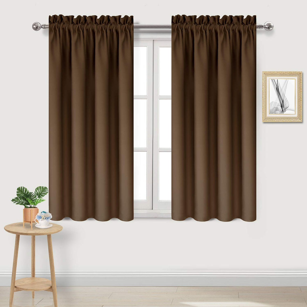 DWCN Blackout Curtains for Bedroom Living Room 42 x 63 Inch Long Black