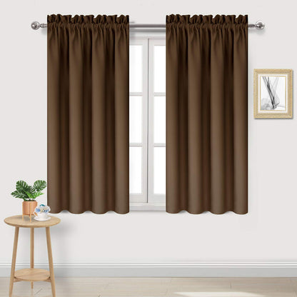 DWCN Blackout Curtains for Bedroom Living Room 42 x 63 Inch Long Black