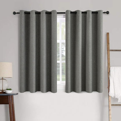 MIULEE 100% Blackout Linen Curtains for Bedroom 52x84 Inches Natural Beige