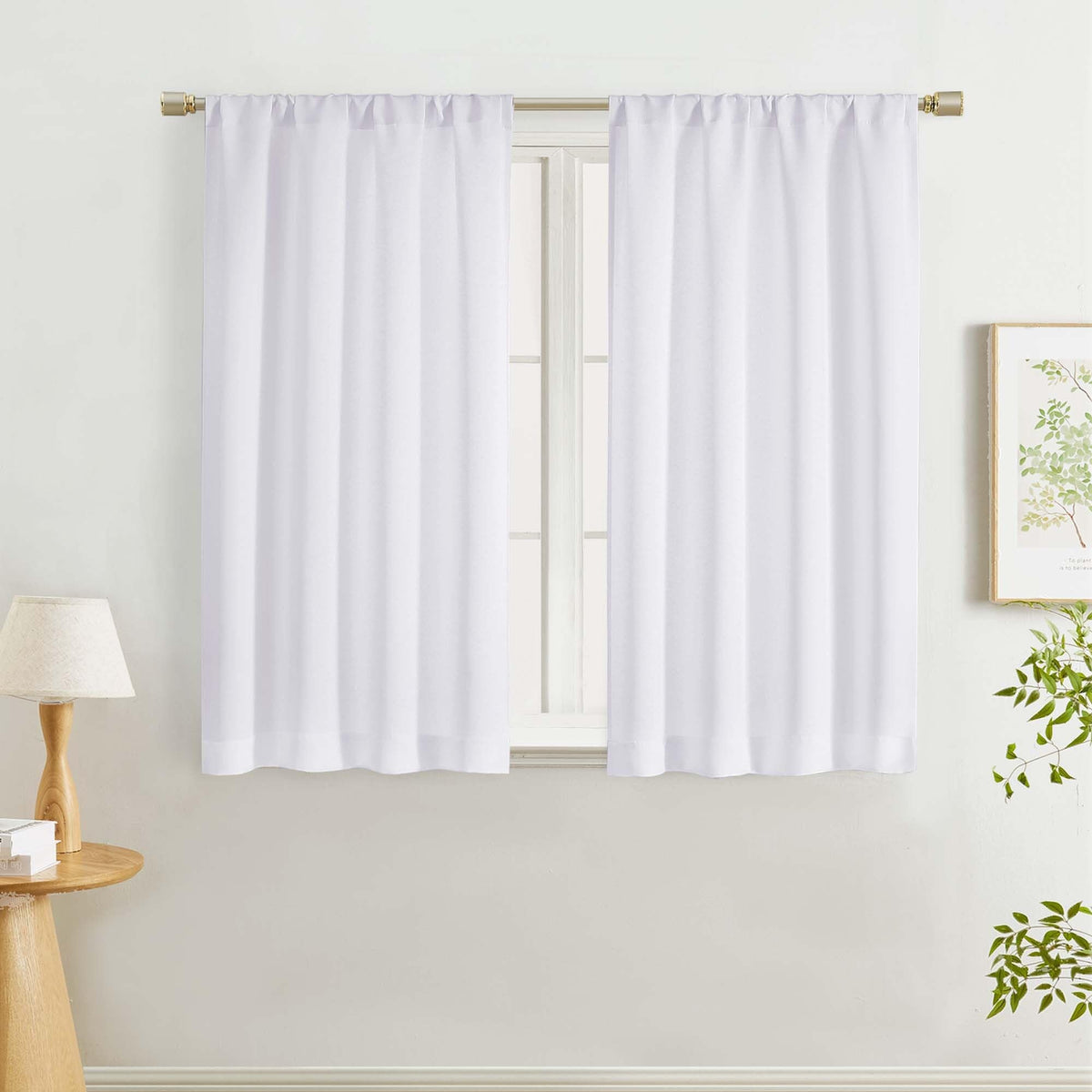 Lecloud Sage Green Room Darkening Curtains 54 Inch Length 2 Panels, Window Curtains for Bedroom, Energy Thermal Insulating Rod Pocket Curtain Drapes for Small Window, 40" W x 54" L