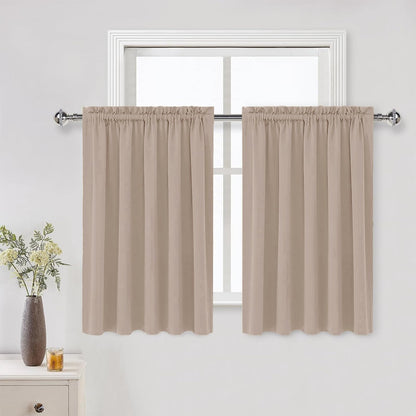 DWCN Blackout Curtains for Bedroom Living Room 42 x 63 Inch Long Black