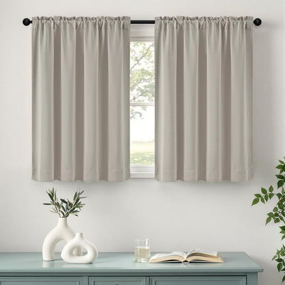 MIULEE Stone Blue Blackout Curtains for Bedroom Living Room 40"x63" 2 Panel