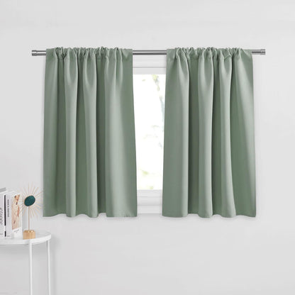 PONY DANCE Black Out Curtains 72 inch Long, Black, 2 Panels