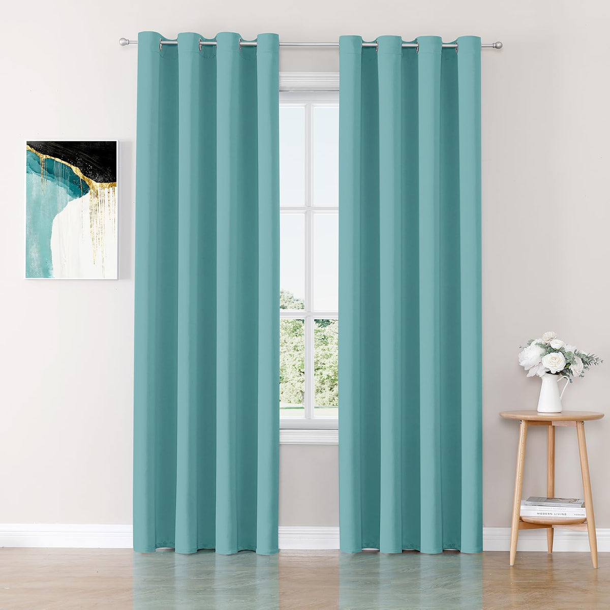 ChrisDowa Blackout Curtains for Bedroom and Living Room 63 Inches Long