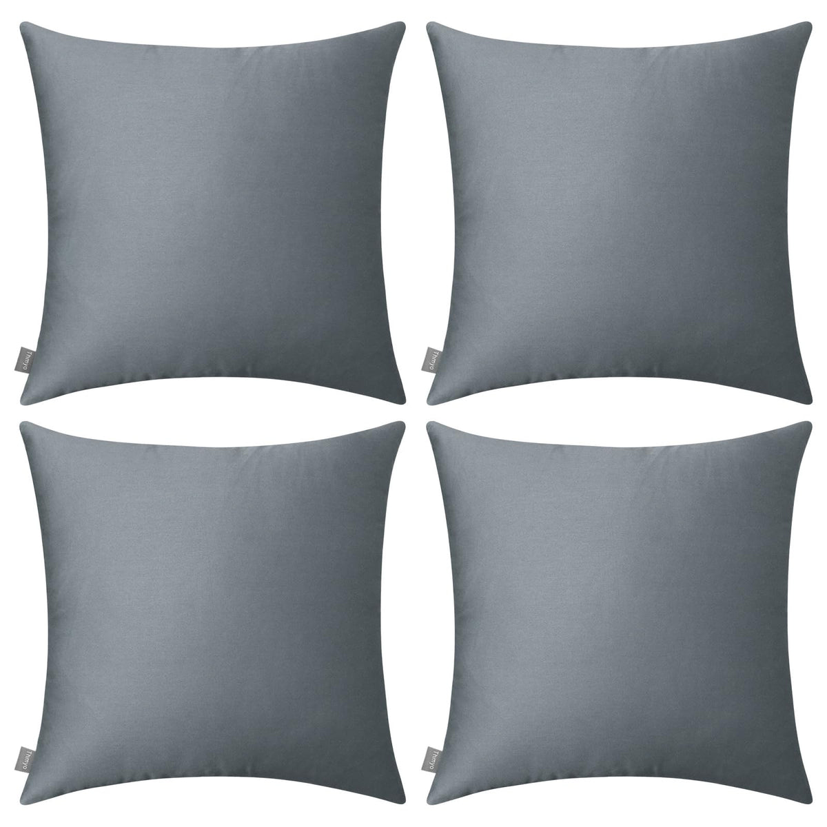 Thmyo 4-Pack 100% Cotton Solid Decorative Throw Pillow Case 18x18 Orange