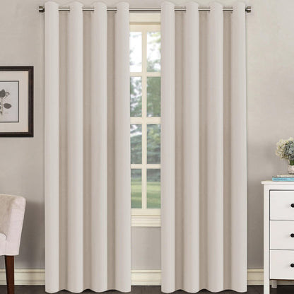 H.VERSAILTEX 100% Blackout Curtains for Bedroom Black Out Curtains 96 inch Thermal Insulated Long Blackout Curtains for Living Room, Energy Saving Curtains for Patio Door Grommet (1 Panel, Jet Black)