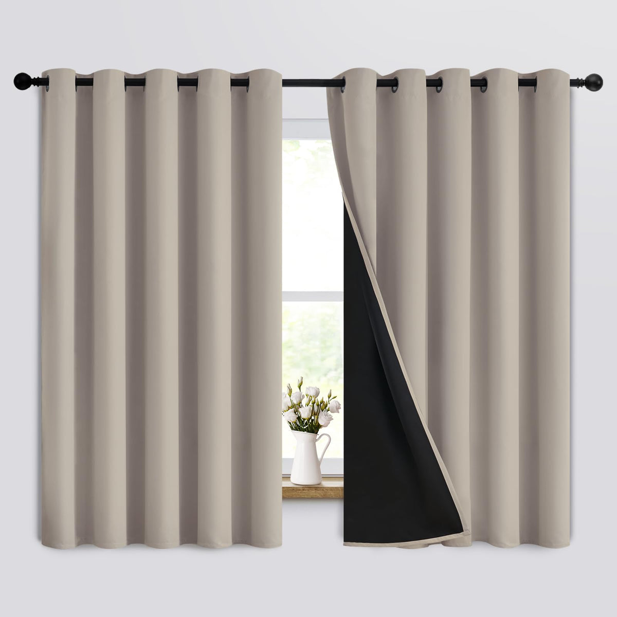 Yakamok Burgundy Red Blackout Curtains 84 inches Long for Bedroom 38" Wide