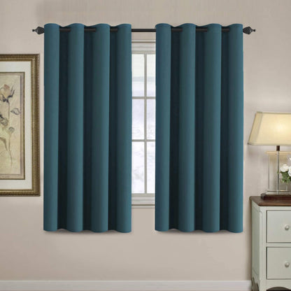 H.VERSAILTEX 100% Blackout Curtains for Bedroom Black Out Curtains 96 inch Thermal Insulated Long Blackout Curtains for Living Room, Energy Saving Curtains for Patio Door Grommet (1 Panel, Jet Black)