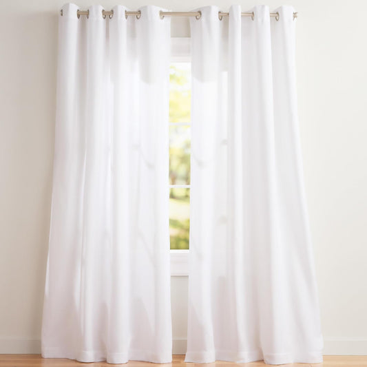 Exclusive Home Loha Linen Grommet Top Curtain Panel Pair, 84"x54", Winter White