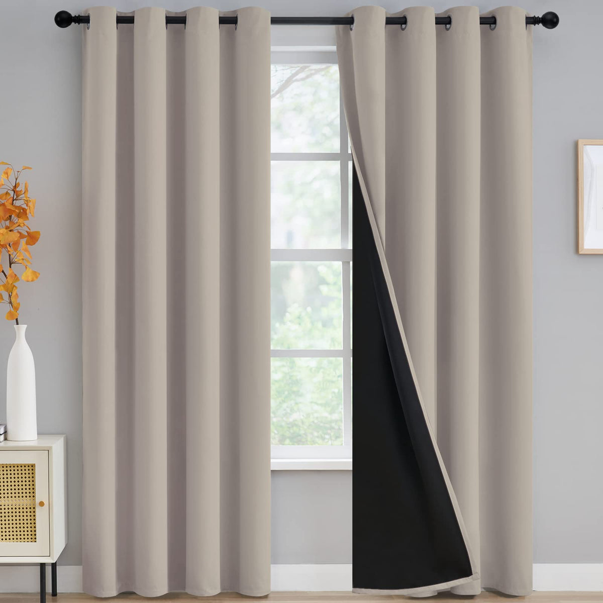 Yakamok Burgundy Red Blackout Curtains 84 inches Long for Bedroom 38" Wide
