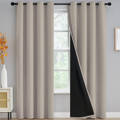 Yakamok Burgundy Red Blackout Curtains 84 inches Long for Bedroom 38" Wide