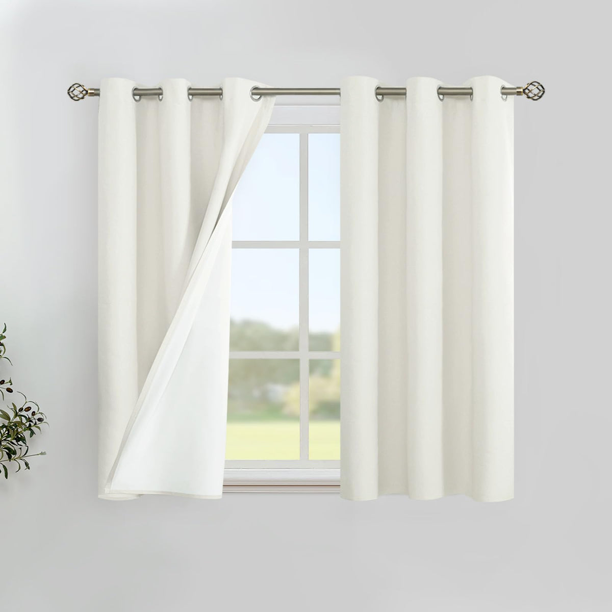 YoungsTex Black Blackout Curtains for Bedroom, Thermal Drapes Heat Blocking
