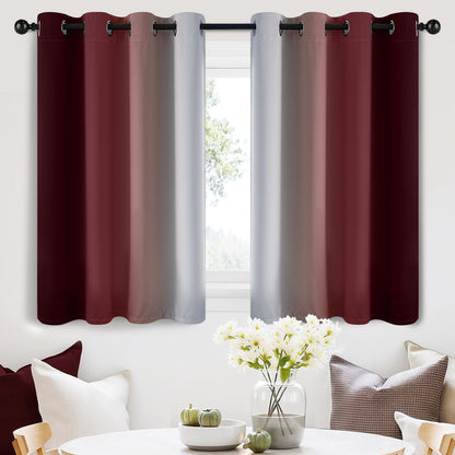 SimpleHome Ombre Black to Grey White Curtains for Living Room 52Wx84L