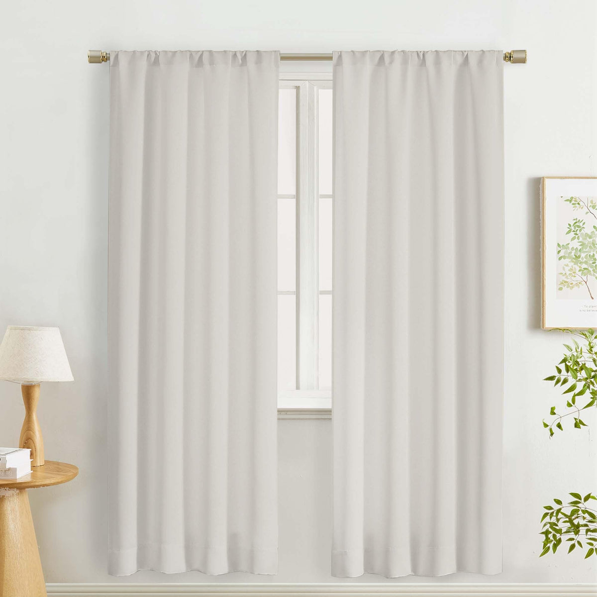 Lecloud Sage Green Room Darkening Curtains 54 Inch Length 2 Panels, Window Curtains for Bedroom, Energy Thermal Insulating Rod Pocket Curtain Drapes for Small Window, 40" W x 54" L