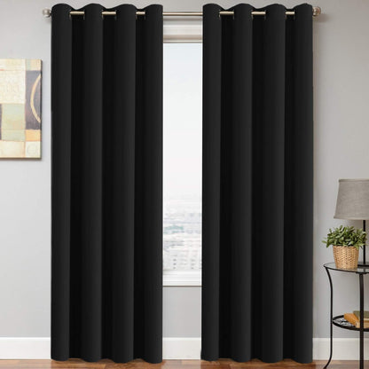H.VERSAILTEX Blackout Curtains for Bedroom Thermal Insulated Room Darkening Living Room Curtains 63 Inch Long Grommet Privacy Protection Window Curtain Panels/Drapes for Nursery,2 Panels,Ivory/Cream