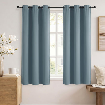 Simplebrand Sage Green Blackout Curtains 84 Inch Length 2 Panels Set for Bedroom/Living Room, Solid Room Darkening Thermal Insulated Grommet Energy Saving Window Treatment Drapes, Each 52" Wide