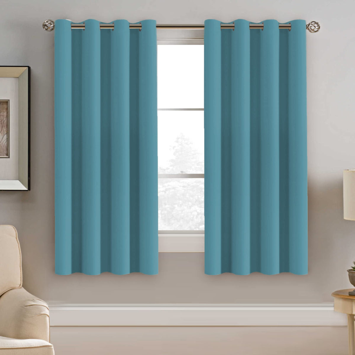 H.VERSAILTEX 100% Blackout Curtains for Bedroom Black Out Curtains 96 inch Thermal Insulated Long Blackout Curtains for Living Room, Energy Saving Curtains for Patio Door Grommet (1 Panel, Jet Black)