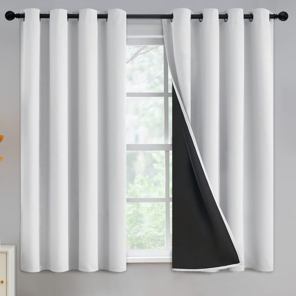 Yakamok Burgundy Red Blackout Curtains 84 inches Long for Bedroom 38" Wide