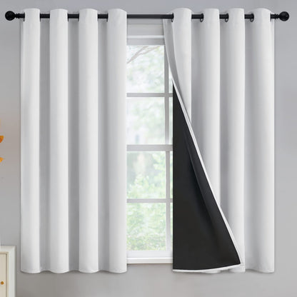Yakamok Burgundy Red Blackout Curtains 84 inches Long for Bedroom 38" Wide