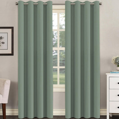 H.VERSAILTEX Blackout Curtains for Bedroom Thermal Insulated Room Darkening Living Room Curtains 63 Inch Long Grommet Privacy Protection Window Curtain Panels/Drapes for Nursery,2 Panels,Ivory/Cream