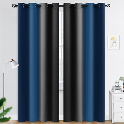 COSVIYA Grommet Room Darkening Ombre Purple Curtains W52xL63 inch
