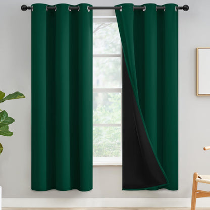 Yakamok Burgundy Red Blackout Curtains 84 inches Long for Bedroom 38" Wide