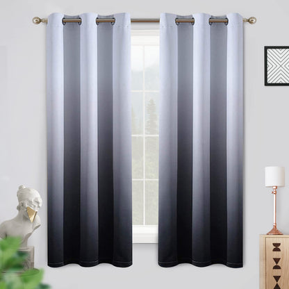 COSVIYA Grommet Room Darkening Ombre Purple Curtains W52xL63 inch