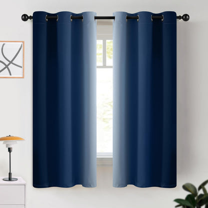 COSVIYA Grommet Room Darkening Ombre Purple Curtains W52xL63 inch