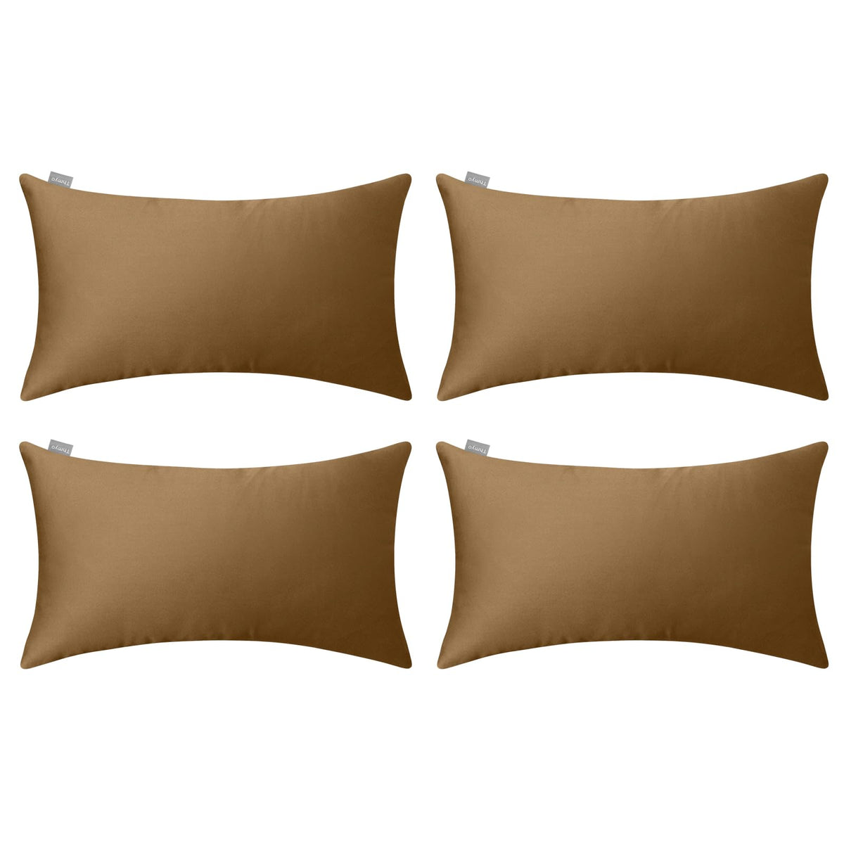 Thmyo 4-Pack 100% Cotton Solid Decorative Throw Pillow Case 18x18 Orange