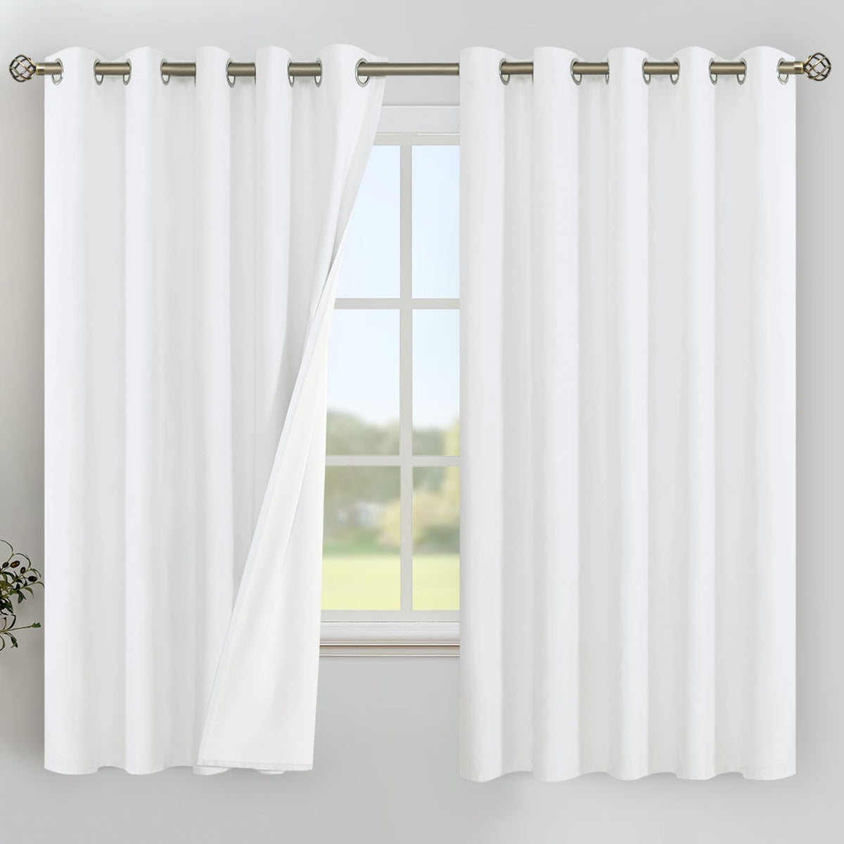 YoungsTex Black Blackout Curtains for Bedroom, Thermal Drapes Heat Blocking