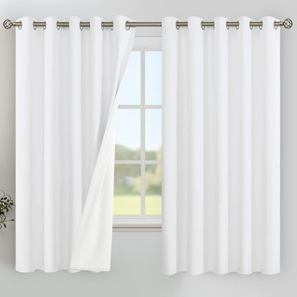YoungsTex Black Blackout Curtains for Bedroom, Thermal Drapes Heat Blocking