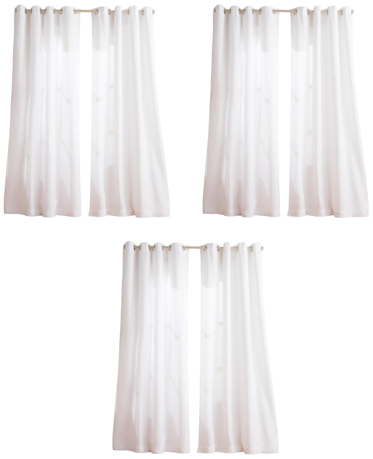 Exclusive Home Loha Linen Grommet Top Curtain Panel Pair, 84"x54", Winter White