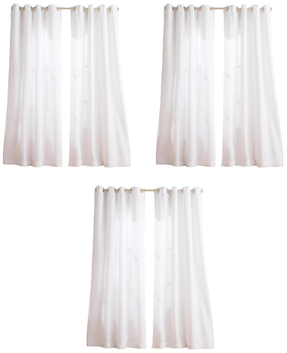 Exclusive Home Loha Linen Grommet Top Curtain Panel Pair, 84"x54", Winter White