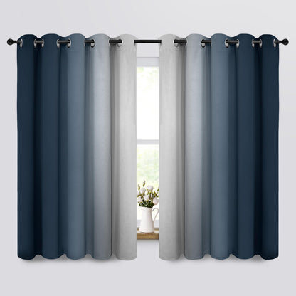 COSVIYA Grommet Room Darkening Ombre Purple Curtains W52xL63 inch