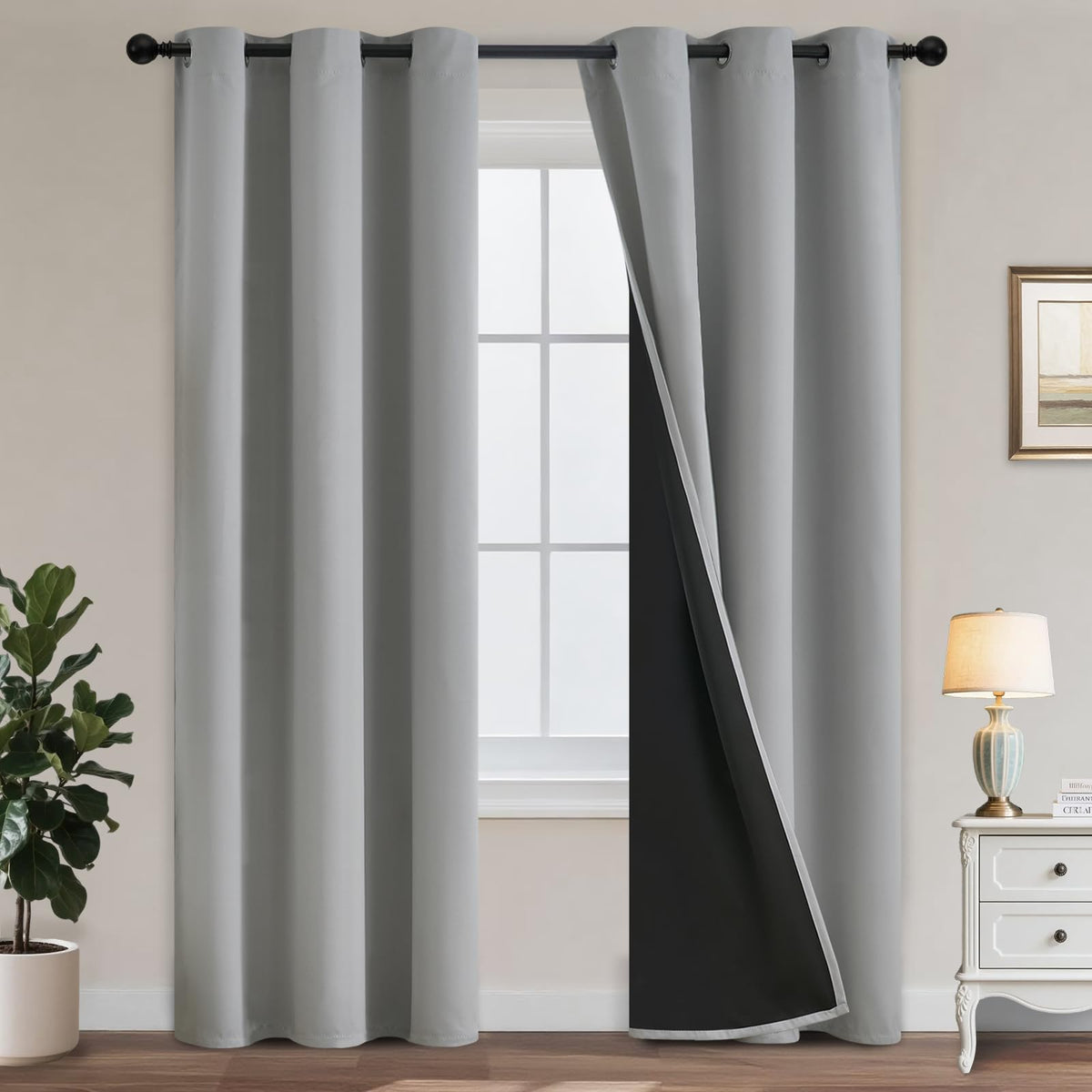 Yakamok Burgundy Red Blackout Curtains 84 inches Long for Bedroom 38" Wide