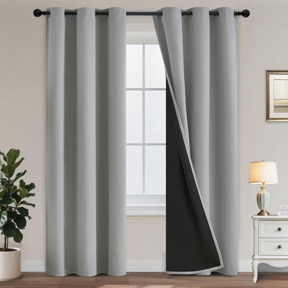 Yakamok Burgundy Red Blackout Curtains 84 inches Long for Bedroom 38" Wide