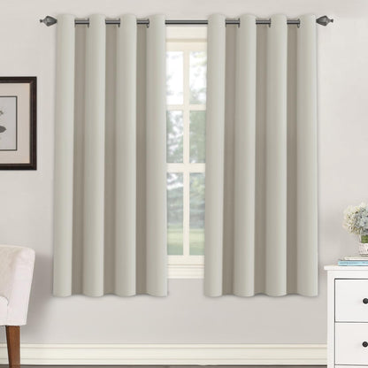 H.VERSAILTEX Blackout Curtains for Bedroom Thermal Insulated Room Darkening Living Room Curtains 63 Inch Long Grommet Privacy Protection Window Curtain Panels/Drapes for Nursery,2 Panels,Ivory/Cream