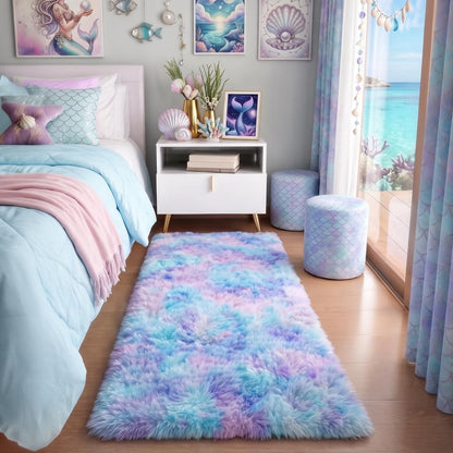 Fluffy Grey Rug for Bedroom 4x6, Modern Area Rugs for Kids Room Living Room