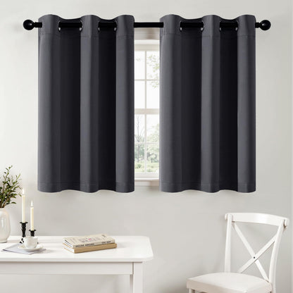 MIULEE Blackout Curtains for Bedroom 2 Panels 40 x 63 Inch Long Dark Grey