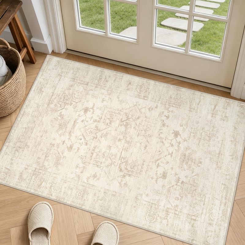 8x10 Area Rugs Living Room: Bedroom Neutral Washable Carpet Beige